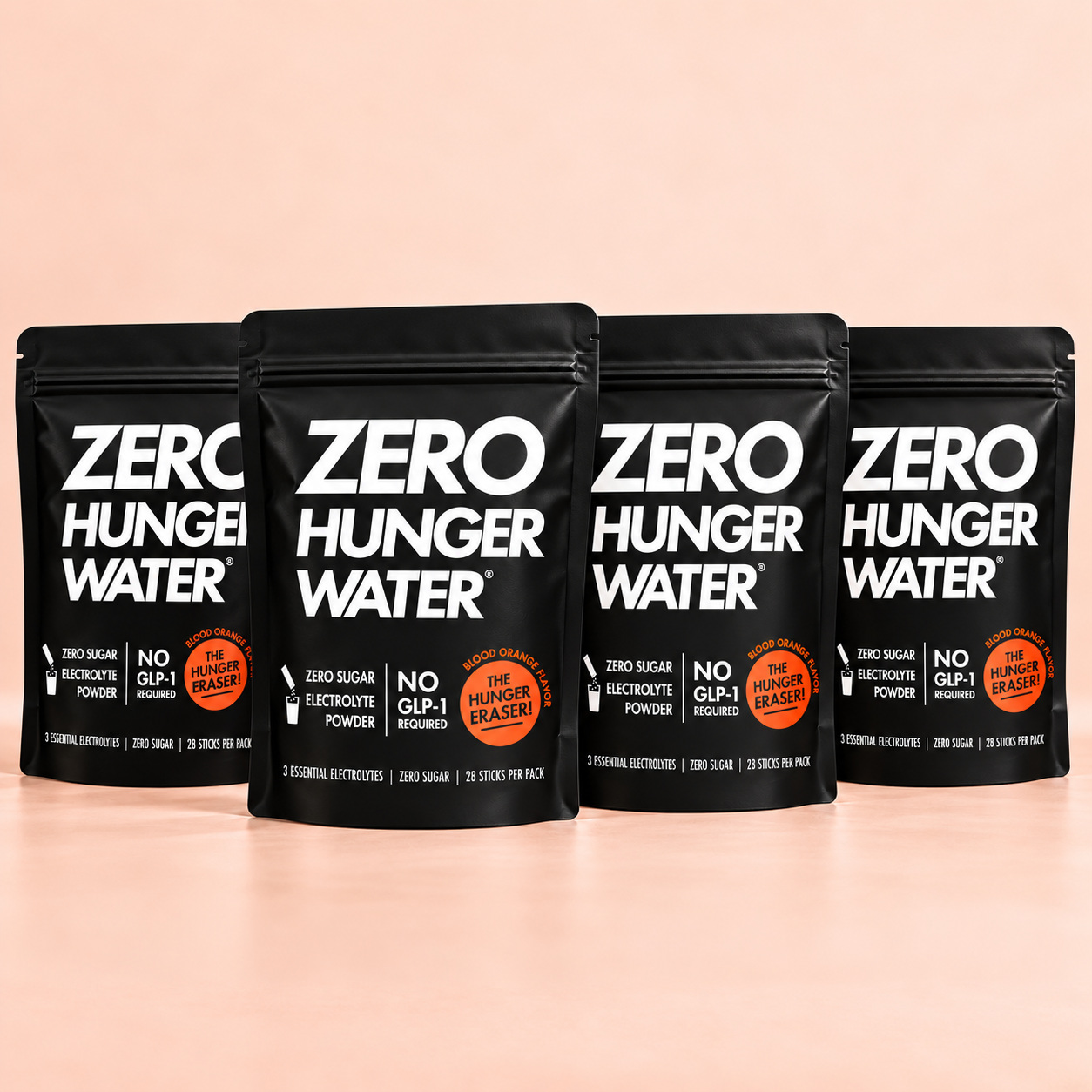 Blood Orange: four-pouch kit with four matching stick details