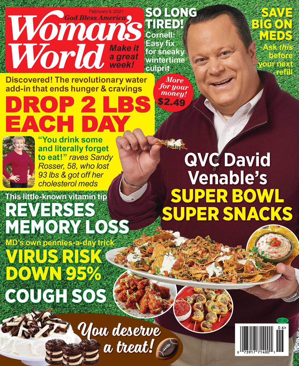 Woman’s World February 8, 2021 cover featuring Sandy Rosser’s Zero Hunger Water story