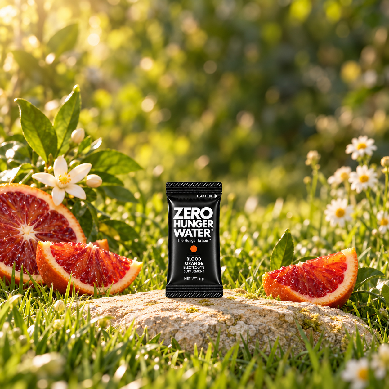 Blood Orange stick in a sunlit garden